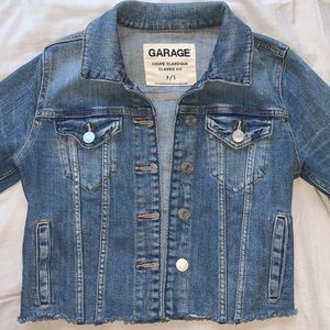 garage cropped jean jacket
